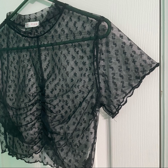 ‼️BLACK MESH CROP TOP - Picture 8 of 9